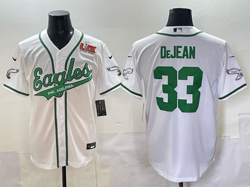 Men 2025 Philadelphia Eagles #33 Dejean white 2th generation Joint Name Nike Limited NFL Jersey style 009